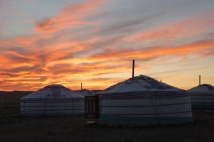 Sunset over ger camp