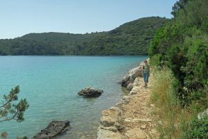 Walking along the coastline of Mljet