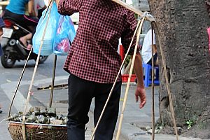 Street market seller in Hanoi