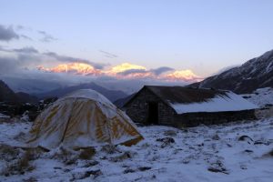 Sunset over Thurju Camp. Image by N Morgan