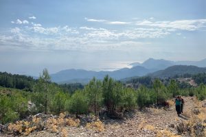 View of mountains seen whilst on the walk to Olympos summit