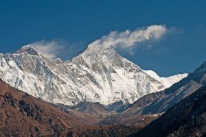 View of Mount Everest and Nuptse from Thyangboche. Image by K Fry