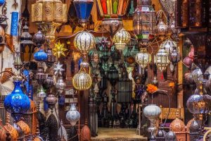 Lights for sale in the souk at Marrakesh