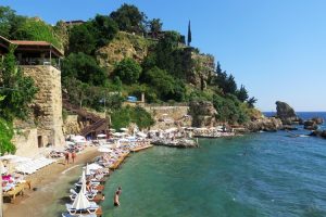 Coastal city of Antalya, Beach view