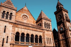 A close up view of Prag Mahal, sightseeing in Gujarat