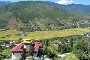 View of Paro Valley and dzong. Image by N Sloman