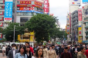 Walking through the bustling streets of Tokyo. Image by H Gray