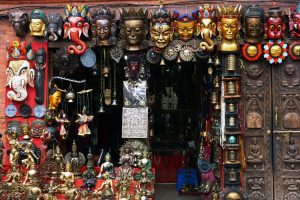 Traditional Newali mask shop in Swayanbunath