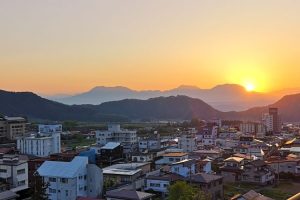 Sunrise in Yudanka Onsen. Image by H Gray