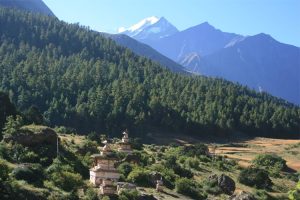 Chortens on Pass. Image by N Morgan