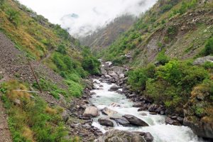 View of Langtang Khola on trek