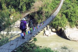 Walking over Arun River Bridge. Image by N Morgan