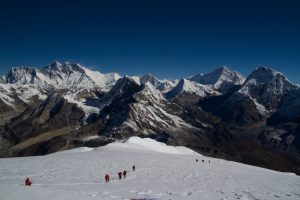 Descent from Mera Peak. Image by J Hughes