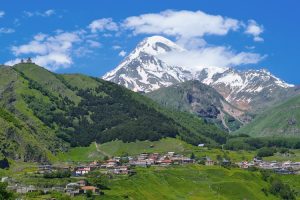 Views of Mount Kazbek in Georgia