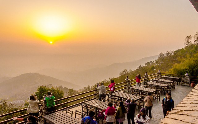 Sunset on the terrace